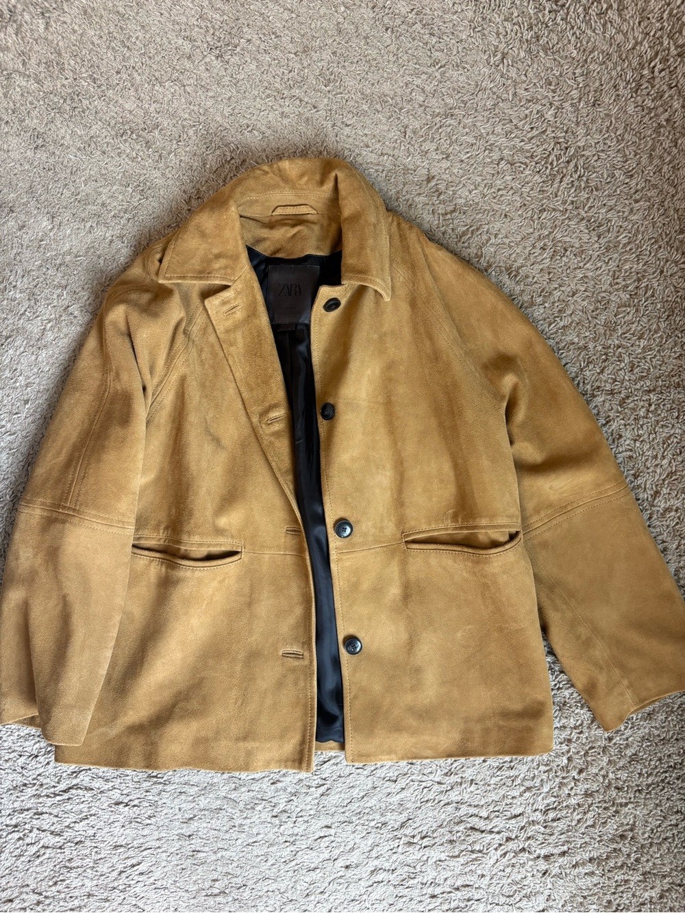 Zara Suede Leather Jacket ZW Collection - S - Picture 2 of 3